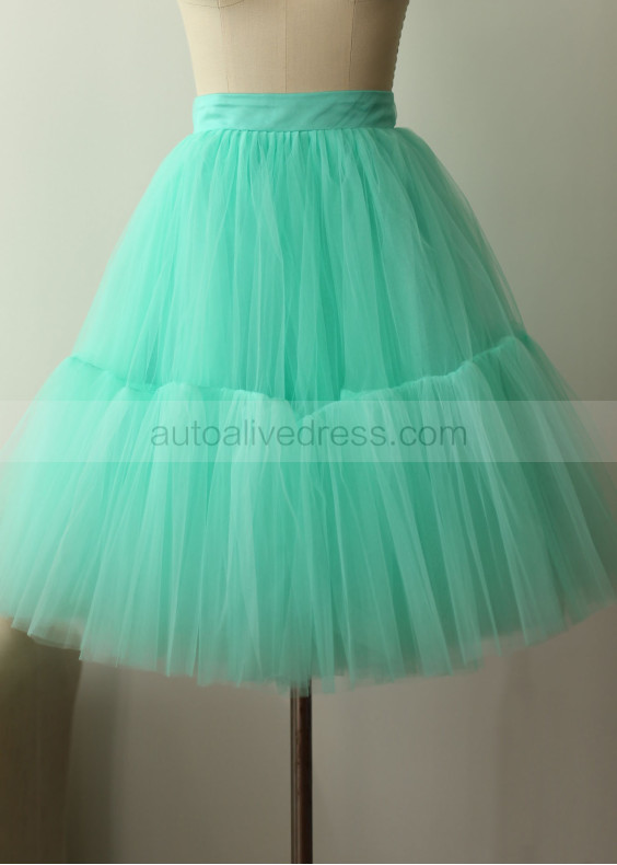 Turquoise Blue Tulle Knee Length Tutu Skirt Turquoise Blue Tulle Knee Length Tutu Skirt